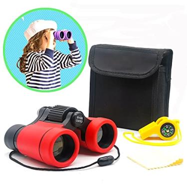 Imagem de Binóculos infantis, melhores presentes para meninos e meninas, de 3 a 12 anos, óptica de alta resolução, à prova de choque, mini brinquedos binocuolares compactos dobráveis para observação de pássaros