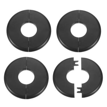 Imagem de HARFINGTON 4 peças flange dividida na parede 33,5 mm/1,3" placas de cobertura de encanamento autoadesivas plástico ABS placa redonda design de fivela para tubo de água banheiro decoração de cozinha