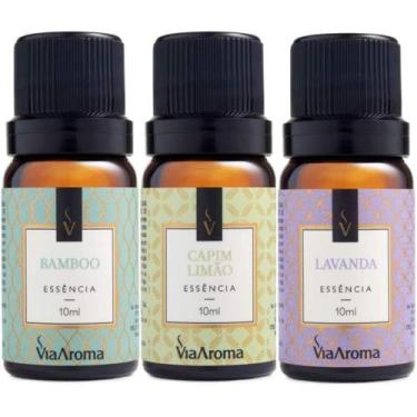 Imagem de Kit 3 Essências Via Aroma - Aromatizador Aromaterapia 10ml Maça, Vanil