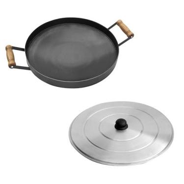 Imagem de Kit Disco 43cm C/ Borda 4cm Preto 051 E Tampa Alumínio 160.2 - Papalég