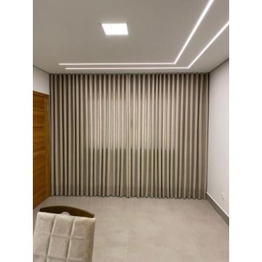 Imagem de Cortina Linho Forro Blackout 80% P/ Trilho Suiço 4,00x2,60 - Salvatex,