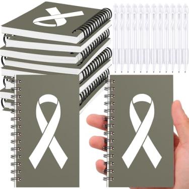 Imagem de Weekgrat 24 unidades de blocos de notas de conscientização do câncer, fitas retráteis, cadernos de próstata, câncer retal, mini fitas esferográficas, prevenção de abuso, presente de evento de caridade