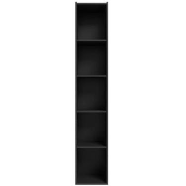 Imagem de Livreiro Jaqueline Multiuso 4 Prateleiras Nichos Preto - Bela Móveis -