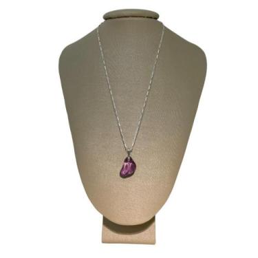 Imagem de Colar Cadeado Prata 925 Ametista Polida P. Vecchio Joias - Ponte Vecch