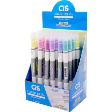 Imagem de Caneta Marca Texto CIS Lumini EX SLIM Sortidas Display com 24 - Sertic