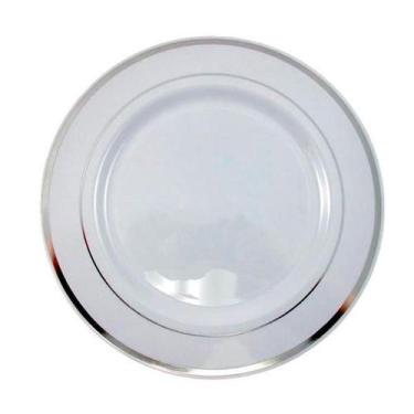 Imagem de Kit 60 Pratos Sobremesa 19Cm Descartáveis De Luxo Plástico - Udlandia