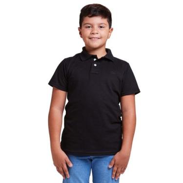 Imagem de Camisa Polo Infantil Menino Manga Curta Algodão - Daze Modas, Preto, 1