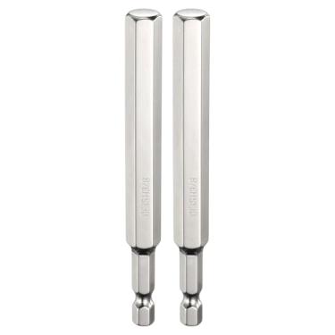 Imagem de HARFINGTON 2 peças de chave de fenda hexagonais H3/8 de 3/20.3 cm ponta plana 1/10.2 cm haste sextavada de 10 cm de comprimento chave de parafuso hexagonal magnético cromado soquete de chave de fenda