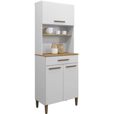 Imagem de Paneleiro Itália 3 Portas 1 Gaveta Cinamomo Branco Arte Móveis