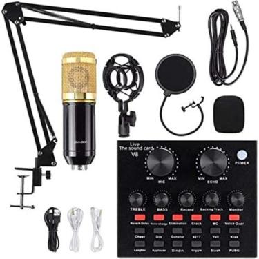 Imagem de Kit Microfone Estúdio + Pop Filter + Aranha + Braço Articulado e Mesa 