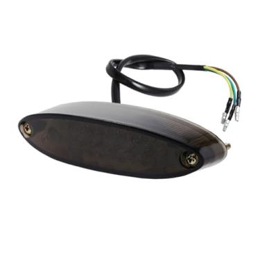 Imagem de BlyilyB DC12V Luz traseira de motocicleta quadriciclo de cor dupla cor branca para luz de placa de licença e cor vermelha para luz traseira lâmpada de freio (embalagem com 1)