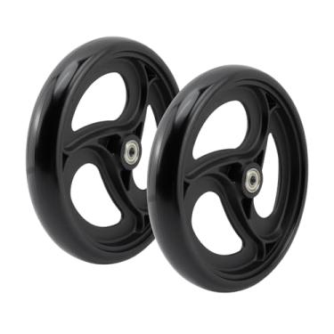 Imagem de Semetall 2 peças de rodas de substituição para cadeira de rodas para andadores de 20 cm antiderrapantes rodas dianteiras de substituição de borracha para cadeira de rodas, rodízios, rolos, acessórios