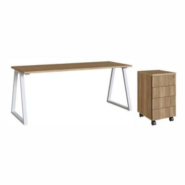 Imagem de Mesa Escrivaninha 160cm com Gaveteiro 4 Gavetas Concept Home Office Co
