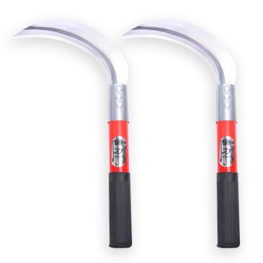 Imagem de FOCMKEAS 2 pce 290 mm/11,42 pol. Foice de limpeza de escova billhook de aço carbono para grama, ferramentas de remoção de ervas daninhas para jardim, foice de dente de serra curvada, machado de facão