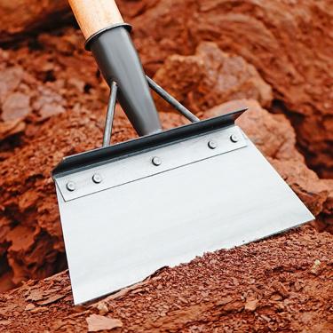 Imagem de KHZSPP Pá de jardim, pá de neve, pá plana de aço multifuncional, pá de jardim, raspador, ferramenta de jardim, raspador de gelo, picador de gelo (25 cm)