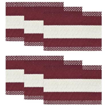 Imagem de Artoid Mode Jogo americano rústico Red Farmhouse, conjunto de tapetes de mesa vazados sazonais de 16,30 x 45,7 cm, decoração de jantar e cozinha