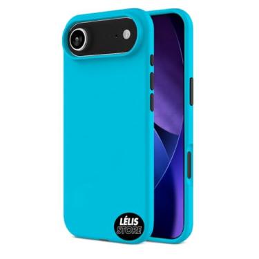 Imagem de Capa Capinha Case Compatível com iPhone 17 AIR Silicone Proteção com Bordas Câmera Forro Veludo Premium (AZUL PISCINA)