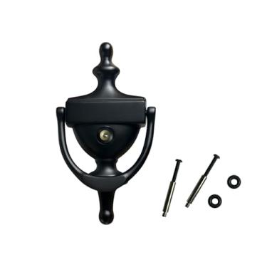 Imagem de QCAA – Batedor de porta de latão sólido, 17,78 cm, com lente de vidro de 160 graus (listado na UL), preto fosco, 1 pacote