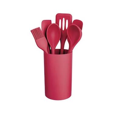 Imagem de Conjunto de Utensílios Euro Home com Suporte em Silicone e Nylon – 7 Peças