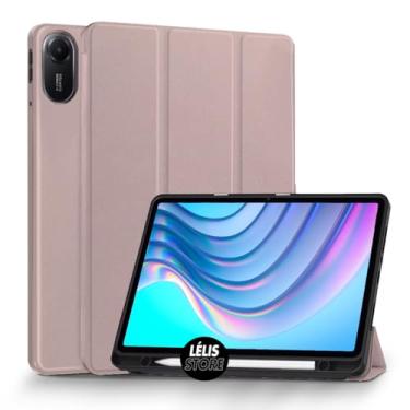 Imagem de Capa Capinha Case Compatível com Redmi PAD 2 com função sleep e suporte Com Compartimento Para Pencil Caneta Tampa Magnética PREMIUM (ROSE)