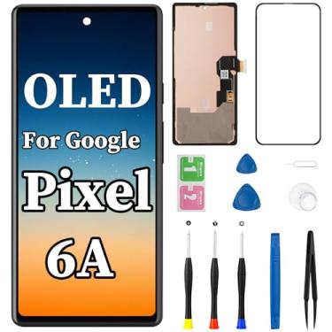 Imagem de Tela OLED para Google Pixel 6A Substituição Touch Frame LCD Display Digitalizador com Conjunto Completo de Kit de Ferramentas de Reparo Conjunto GX7AS GB62Z G1AZG (Suporte a Impressão Digital)