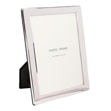 Imagem de Porta Retrato Prata Moldura 13x18cm Decorativa com Vidro - Cromus