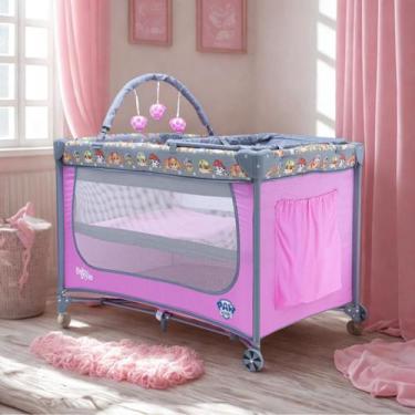 Imagem de Berço Patrulha Canina Desmontável Chiqueirinho Completo com Mobile e T