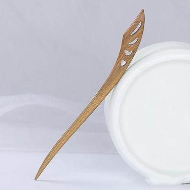 Imagem de Grampo de cabelo vintage simples de madeira antigo grampo de cabelo cheongsam chinês Hanfu acessórios de cabelo grampos de cabelo tiara presente