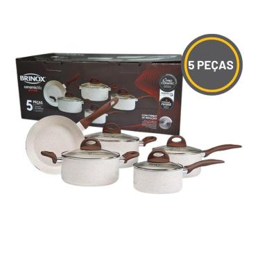 Imagem de Conjunto Panela Antiaderente Brinox Ceramica Granada 5 Peças