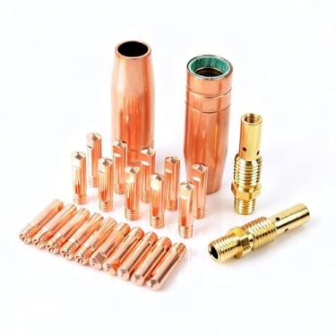 Imagem de Meltstar Kit de pistola de solda MIG, 24 peças, bocal de ponta, difusor para Lincoln Magnum 100L e Tweco Mini/#1 (kit de acessórios 0,1 cm)