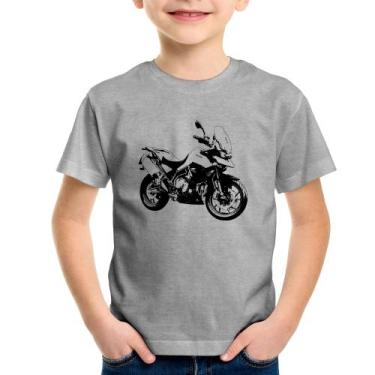 Imagem de Camiseta Infantil Moto Tiger 900 GT Art - Foca na Moda, Cinza, 12