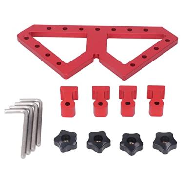 Imagem de Braçadeira de posicionamento em ângulo reto Ajustável tipo W Dispositivo de marcenaria em liga de alumínio para montagem de móveis DIY Caixas de porta-retratos Vermelho Preto 13