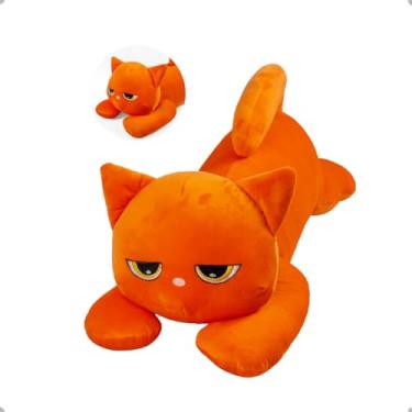 Imagem de Travesseiro Xuxão Gato Fofinho Gigante Pelúcia Decoração (Laranja)