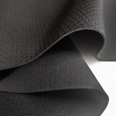 Imagem de Tecido de neoprene em relevo hexagonal preto de 2 mm, material de roupa de mergulho, tecido para costura, folha de borracha de espuma fina (preto, 3,5 x 10 cm)