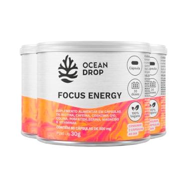 Imagem de Kit 3 Focus Energy Ocean Drop Vegano 60 Cápsulas