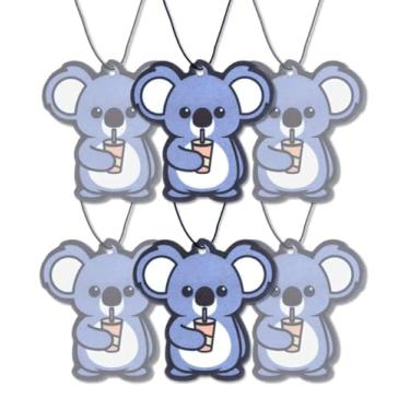 Imagem de Fresh Fresheners Purificadores de ar de carro fofos, engraçados e exclusivos, pacote com 6 perfumados com óleos premium (Koala Boba, pacote com 6)