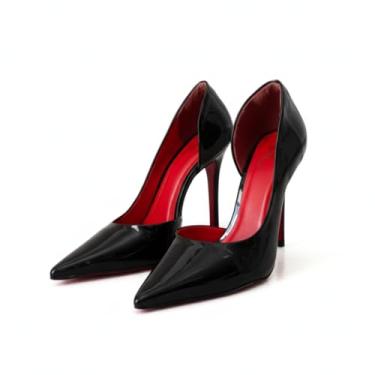 Imagem de Scarpin Pinot Noir de Luna Salvatore - Verniz Preto com sola Vermelha salto 11cm bico fino