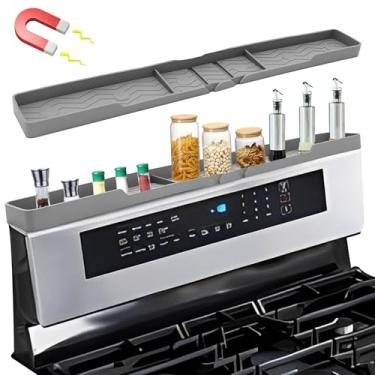 Imagem de Prateleira superior de fogão de silicone macio, resistente ao calor, superfície lisa, fogão, prateleira de cozinha, prateleira magnética para forno de cozinha, micro-ondas, utensílios condimentos