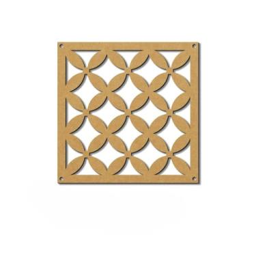 Imagem de Placas Vazadas Decorativas MDF 3mm Kit 6, 12 e 18 - Ambiente Único Elegante (004,Kit 18 pçs-26cm x 26cm)