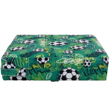 Imagem de Assento infantil com cinto de segurança ajustável de 8 cm extra grosso macio almofada infantil lavável para mesa de jantar (verde futebol)