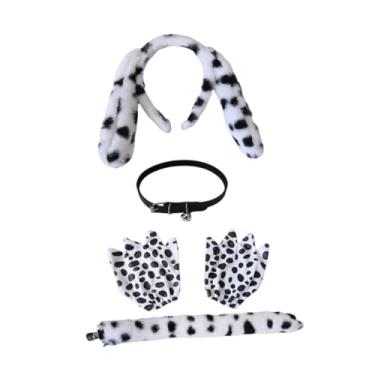 Imagem de YIJU Conjunto de fantasia de cachorro, vestido de fantasia confortável para meninas, meninos, crianças e adultos, baile de máscaras