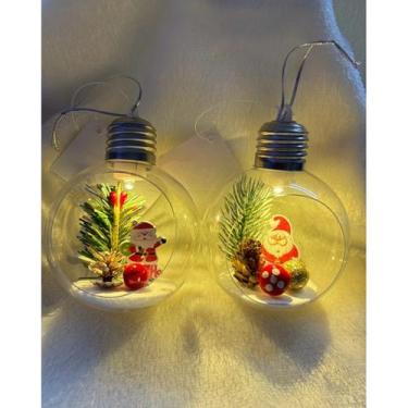 Imagem de Kit 2 Enfeite para arvore de Natal Decoração de Natal Mini Globo Led P