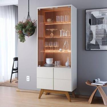 Imagem de Cristaleira para Sala de Jantar com Porta Vidro 71x182cm Noronha Colib