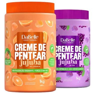Imagem de Kit Dabelle Jujuba 2 Cremes de Pentear Laranja + Uva 1Kg