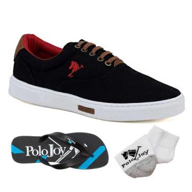 Imagem de Sapatênis Casual Lona Kit com Chinelo e Meia Confort - Polo Joy, 37, P