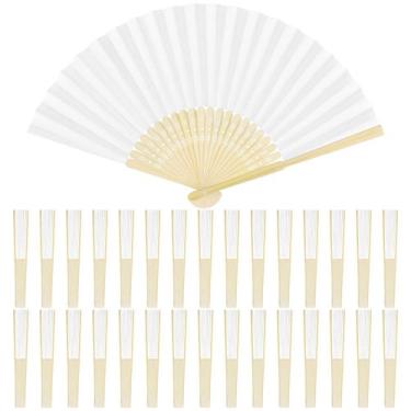 Imagem de Ventiladores dobráveis de papel Aodaer 30 peças de bambu portáteis bra