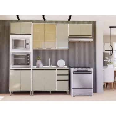 Imagem de Cozinha Modulada Compacta 4 Peças Sem Tampo Linea Luciane Mó Pátina Ff