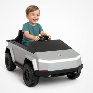 Imagem de Carrinho Elétrico Infantil Super Truck Futurista, 12V, Cinza, Suporta até 30kg, para Crianças acima de 3 Anos