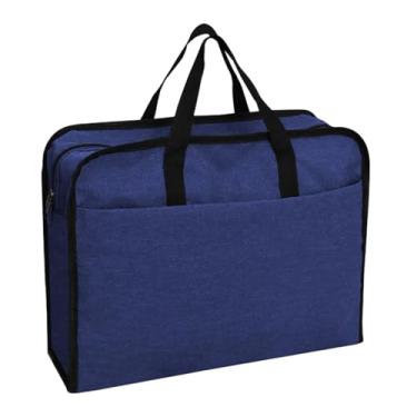 Imagem de CarpNettore Pasta para Documentos, Organizador de Papel, Bolsa com Zíper, Pasta com Alça, Tecido Oxford Durável, Adequada para Reuniões Profissionais, Azul Escuro 41x13x32cm