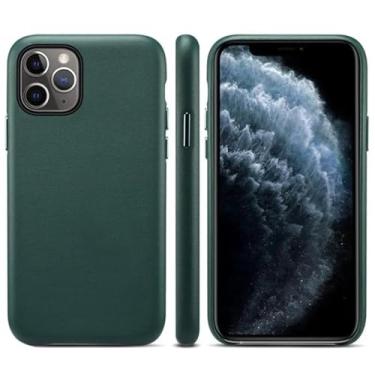 Imagem de Capa de telefone de couro para iphone 14 pro max 15 pro 13 mini 12 11 xs max xr x 7 8 plus se 2022 capa traseira de couro, verde, para iphone13